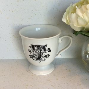 Anthropologie Letter ‘T’ Monogram Cup